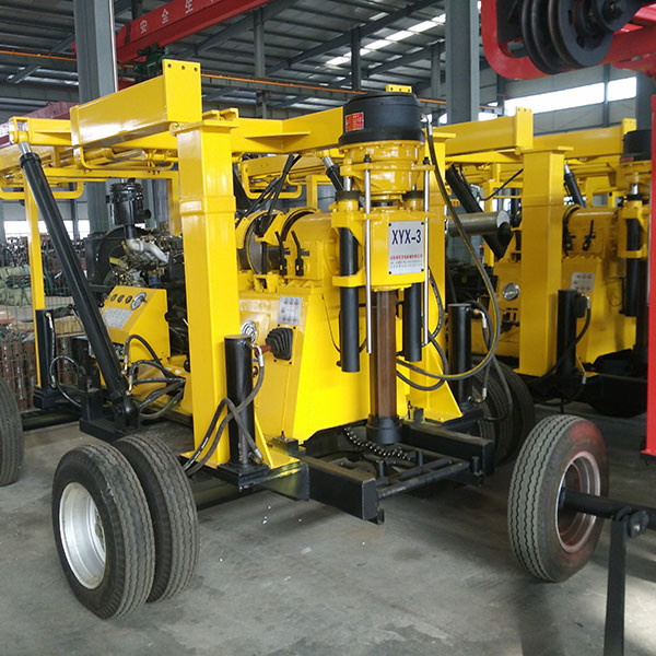 Durable Engineering Drilling Rig  Yellow Color Steel XYX-3 Wheel Core Drilling Rig